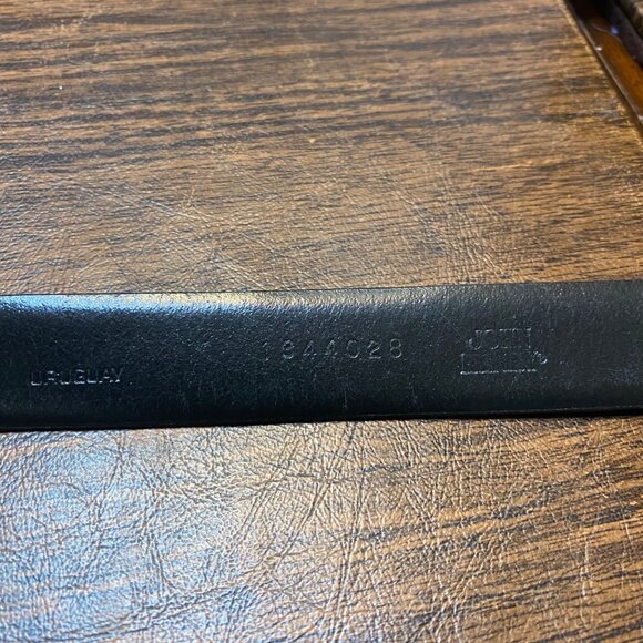 JOHN HENRY Black Full Grain Cowhide Leather Belt Gold Buckle Men Waist 29"- 33 " - Picture 4 of 9